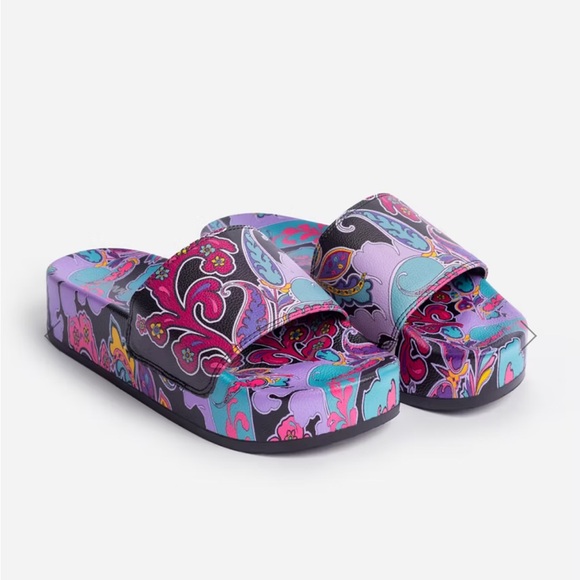 Johnny Was Shoes - Johnny Was Fatima Platform Pool Slides! Size 6.5